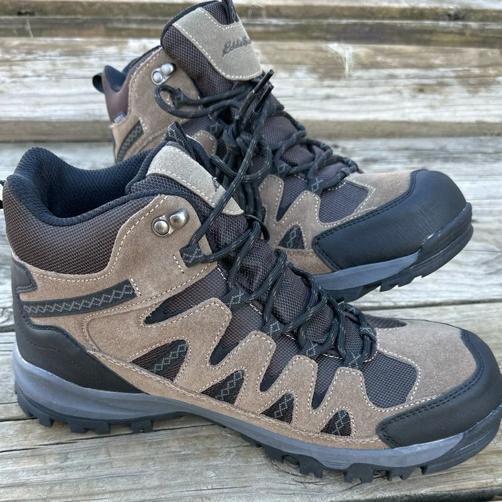 Eddie Bauer Ridgeline Waterproof Leather Hiking Boots Brown Men’s 12 NWOT